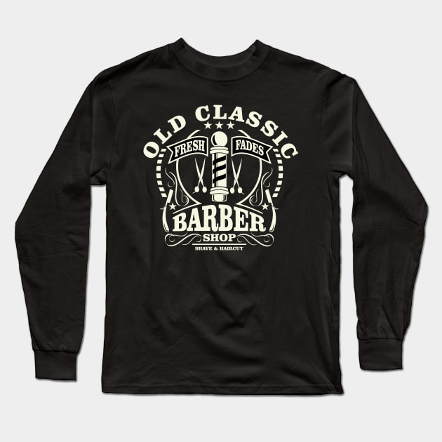 Barber Shop Long Sleeve T-Shirt by lionkingdesign